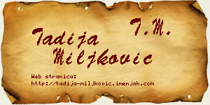 Tadija Miljković vizit kartica